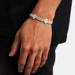 micro diamond prong motif bracelet