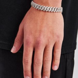 freezy cuban bracelet in white gold 14mm